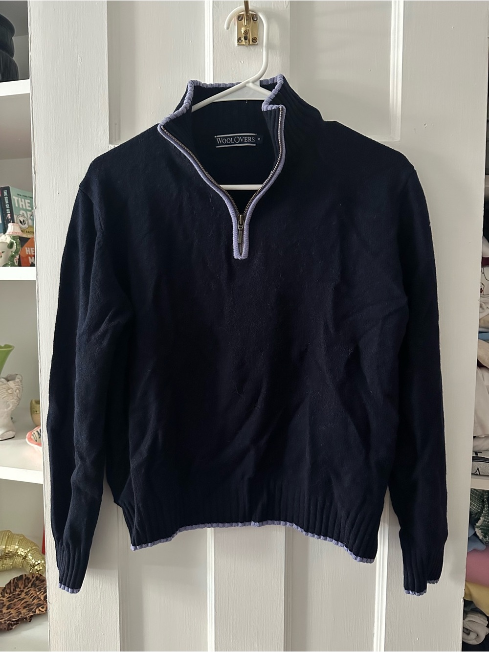 woolovers quarter zip wool sweater
